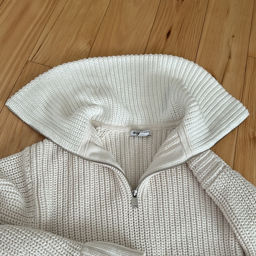 Athleta Ivory Cableknit Pullover - image 5